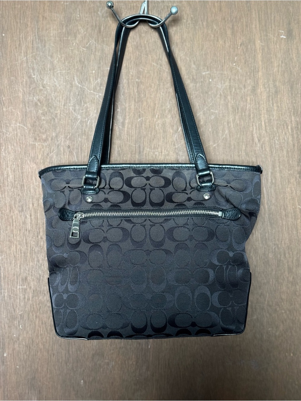 Coach Black Zip Top Tote (F36375) - Picture 2 of 12